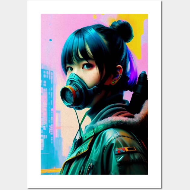 Abstract Cyberpunk Girl Wall Art by Voodoo Production